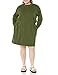 Amazon Essentials Women's Waisted Sweatshirt Dress (Available in Plus Size), Dark Olive, Large