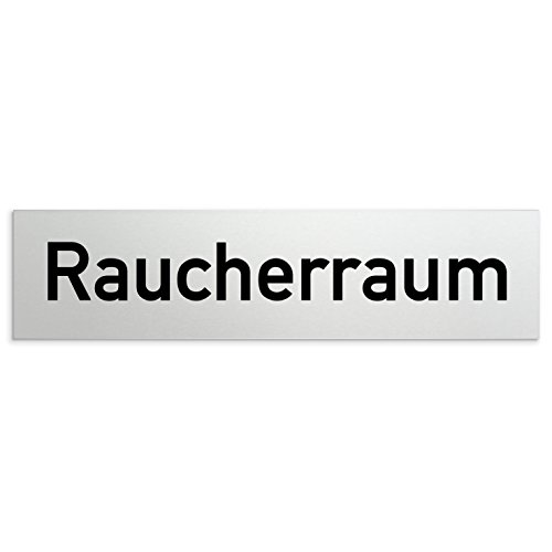 Türschilder24 Aluminium Türschild Raucherraum 160 x 40 x 1,5mm (Oberfläche veredelt) • Selbstklebend