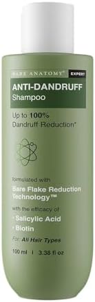 Bare Anatomy Anti-Dandruff Shampoo | Up To 100% Dandruff Reduction | ZPTO-Free | pH 5.3 | Salicylic Acid, Piroctone Olamine & Biotin | Non-Drying Formula | For Strong, Smooth Hair | Unisex | 100 ml