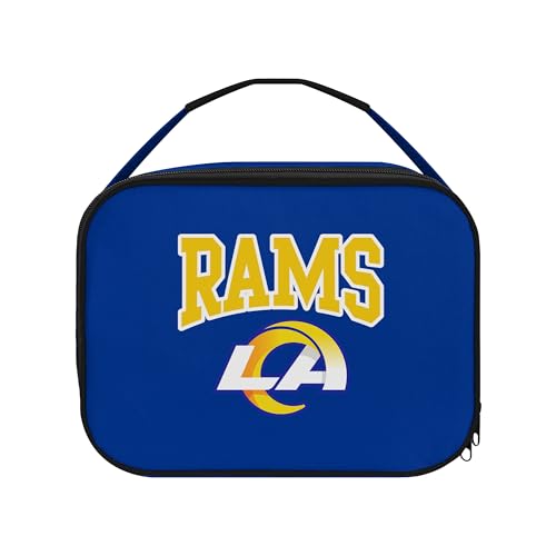 FOCO NFL Unisex-Adult Officially Licensed Wordmark Team Color Big Logo Football Zip Closure 7L Lunch Bag - Los Angeles Rams