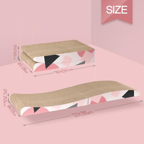 image for ComSaf Cat Scratcher Carboard Pad Long Curved Foldable 32