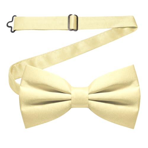 Image of JEMYGINS Solid Color Pre-tied Bow Tie Adjustable Bowtie for Men