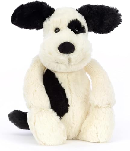 Peluche Bashful Black & Cream Puppy Medium - L: 9 cm x l : 12 cm x H: 31 cm