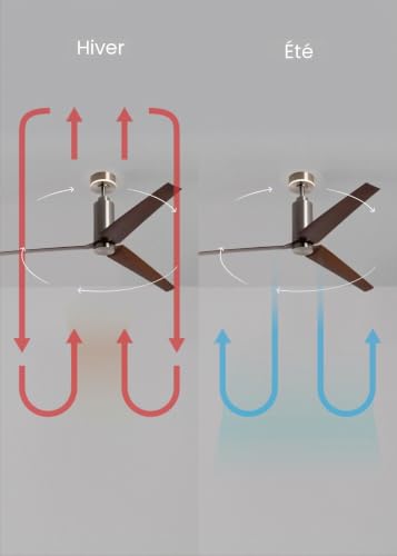 Wind Forma Ventilateur De Plafond Silencieux Ø152 Cm Avec Lumière D'ambiance Optionnelle - vue 6