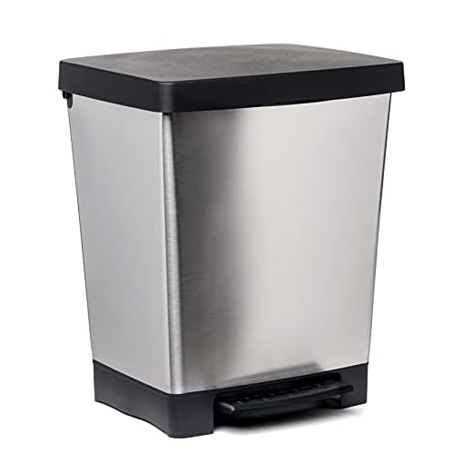 Tatay Cubo de Pedal Cubik, 23L de Capacidad, Pedal Retráctil, de Polipropileno, Libre de BPA, Bolsa Basura 30L. Color Gris Acero. Medidas 33.5 x 30 x 39cm