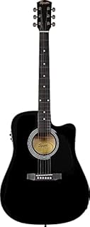 Fender SA-105CE, Dreadnought Cutaway, Stained Hardwood Fingerboard, Black