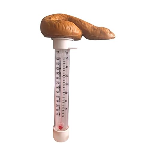 HiLeyJey Poop Summer Swimming Pool Thermometer ,Funny Pool Thermometer Floating Poop Prank Pool and Hot Tub Thermometer,Easy Read Large Size with String,,for Outdoor & Indoor Swimming Pools, One Size