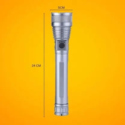 Image of 982 LED Torch with 200W Laser | 5 Light Modes & Zoomable Telescopic Lens | Rechargeable Long Range Flashlight | Heavy Duty Metal Torch for Outdoor & Emergency (Multicolor, 30 cm)