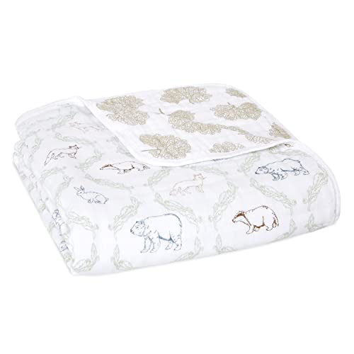 Image of aden + anais Essentials Dream Blanket, Muslin Baby Blankets for Girls & Boys, Ideal Lightweight Newborn Nursery & Crib Blanket, Harmony