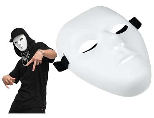 Nicky Bigs Novelties Morph Adult Blank White Male Full Mask Plain Thick Plastic Masquerade Face Masks Cosplay Halloween Costume