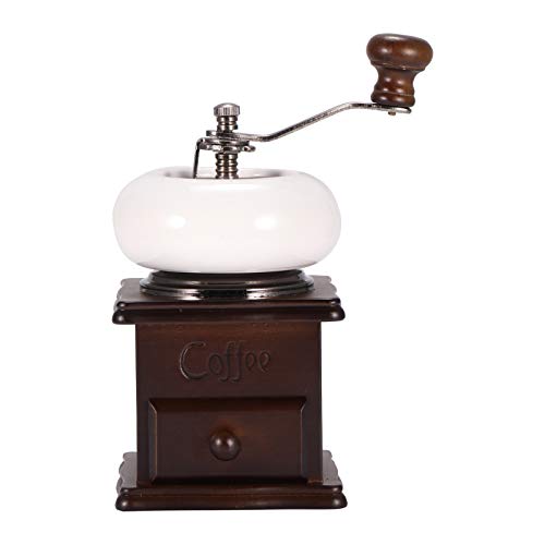UNISOPH Molinillo de café manual de estilo vintage a manivela de madera maciza Molinillo de café para uso doméstico…