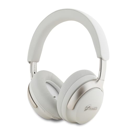 Bluetooth Kulaklık, Anc ve Enc Özellikli Kulak Üstü Guess Lisanslı Metal Yazı Logolu Script Seri Bej