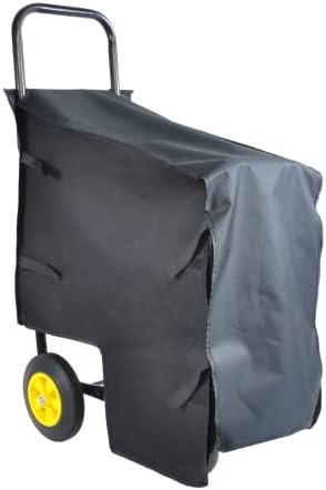 Miniatura 6 de Carrito de leña para leña, para exteriores o interiores, para exteriores o interiores, transportador de almacenamiento de madera de acero negro -