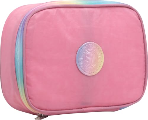 Estojo Escolar Box Em Nylon Divisória Yepp MB13095-E - Porta Lápis, Caneta, Multifuncional, Organizador (Rosa) (Rosa)