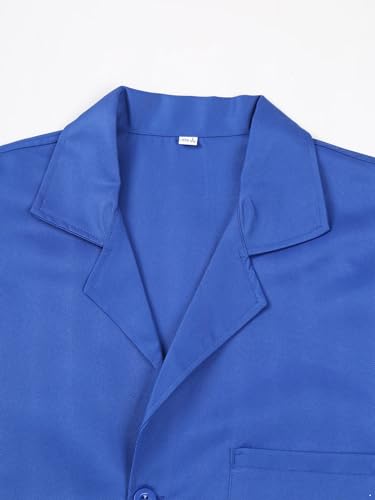 Image of iiniim Mens Long Sleeve Wear Resistant Work Coat Notched Lapel Dustproof Jacket Lab Coat Workwear
