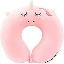 AGC Pillow for Neck, Unicorn Neck Pillow A Unique Product Range Polyester Memory Foam U-Shaped Neck Support Pillow with Washable Cover for Adults and Kids (Color-Pink) (Pack of 1)