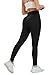 DCEHGEW Women Solid Color Threaded Athletic Leggings High-Waisted Fitness Seamless Yoga Pants with Pocket-Black-M