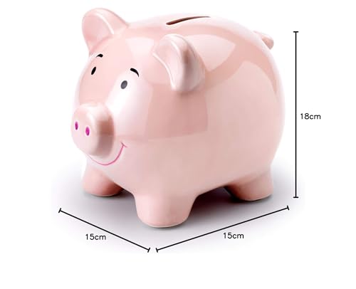 Mousehouse Gifts - Pink Pig Piggy Bank for Teaching Saving Habits, Pig Money Box for Children's Bedrooms