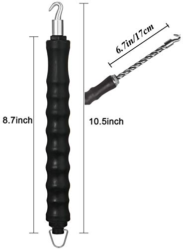 weile 3PCS Automatic Rebar Tie Wire Twister Rebar Wire Twister Pull Tie Wire Twister Rebar Tie Wire Twister Tool Concrete Metal Wire Twisting Fence(Curved Hook)