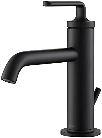 KRAUS Ramus Single Handle Bathroom Sink Faucet with Lift Rod Drain in ...