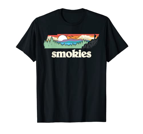 Gráfico de naturaleza retro de Smokies Tennessee Outdoors Camiseta