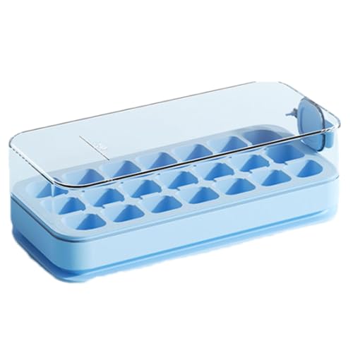 Molde de bandeja de hielo con tapa, bandeja para cubitos de hielo con tapa y bandeja,Máquina de hielo de fácil liberación de 21 piezas - Bandeja de hielo tipo prensa para congelador, moldes y bandejas