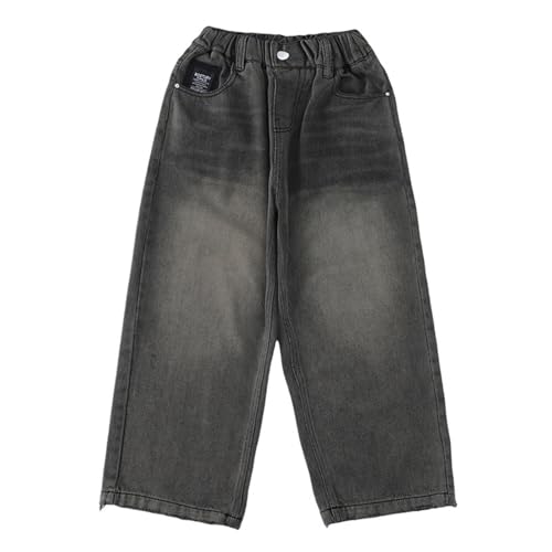 Boys Wide Leg Jeans Kids Casual Baggy Denim Pants Elastic Waist Distressed Loose Fit Jean Trousers with Pockets2