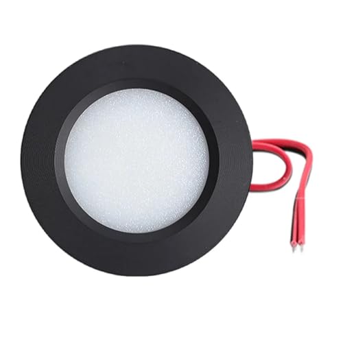 eufeifeiegds 12V 24V X LED LrlbgCg 3W ^ 14mm 2C` ߍݎV䃉v 55mm ƒp{I_ECg(White 6000K,Black Shell,DC 12V)