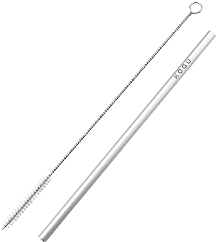 Pitillo reutilizable de aluminio plateado 21 cm miniatura 1