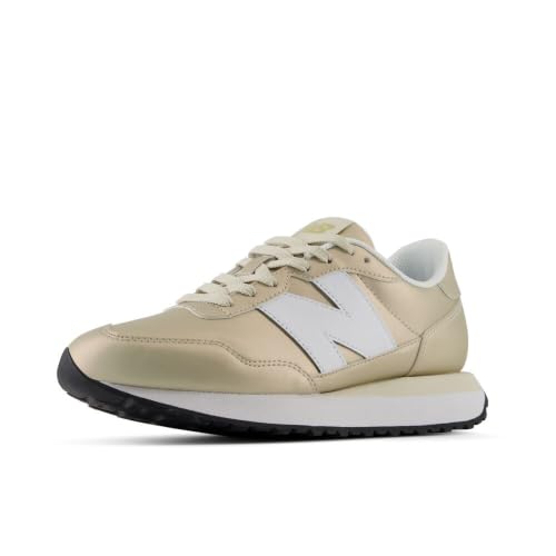 New Balance Women's 237 Sneaker, Light Gold Metallic/Nb 103 White, 10