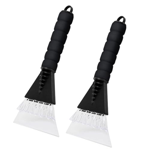 KFSCIP 2 Pcs Ice Scraper For Car Windscreen Car Scraper Ice Scraper With Soft Grip Handle Fridge Freezers Extra Strong Removal Tool Fast And Easy Ice And Snow Removal For Windscreens (Black)