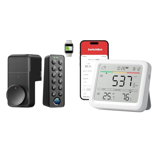 �y�Z�b�g�����zSwitchBot �X�C�b�`�{�b�g �X�}�[�g���b�N �v�� �w��F�؃p�b�h �Ïؔԍ� �X�}�[�g�L�[ �h�A���b�N �I�[�g���b�N ��ʌnIC�J�[�h + �y�~�̊��C�E�����΍�z CO2�Z���T�[ ��_���Y�f�Z�x�v �A���[�� �f�W�^�� ���� �����x C