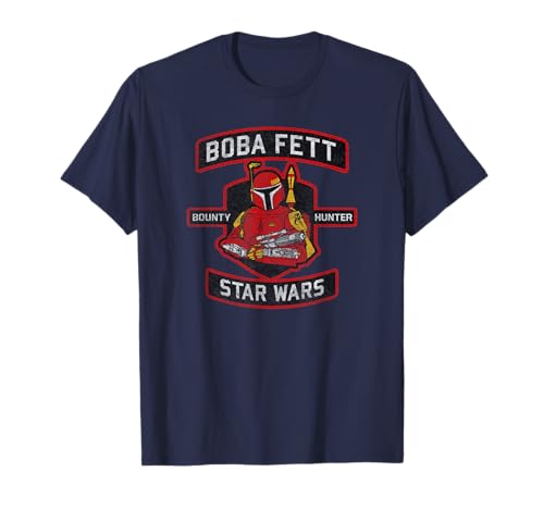 T-shirt Star Wars Boba Fett Bounty Hunter patch noir vêtements homme et ado