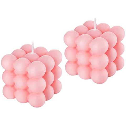 HUTIP Pink Rose Scented Bubble Candle Set Cover
