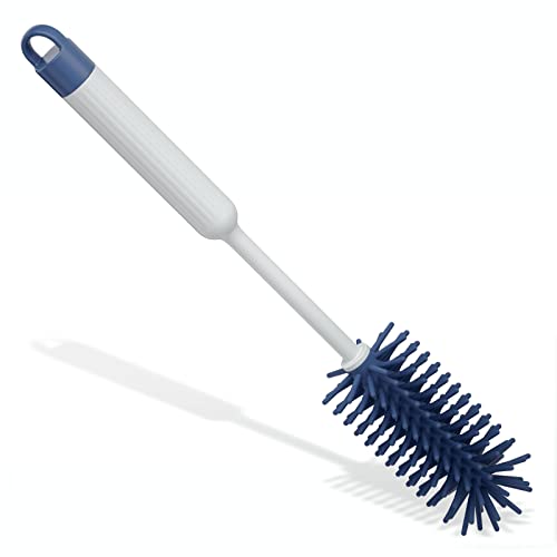 LeLuv Cleaning Brush Hypoallergenic Silicone Bristles - 13 Inch Length Overall for Vacuum Pump Cylinders - Grey
