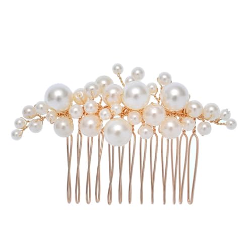 KESYOO 5個点 婚礼新娘装飾 珍珠発梳発簪 ヘアコーム ヘアピン 結婚式用エ