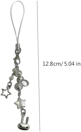 khbyt Fashionable Phone Charm Pendant Unique Heart Keychain Vibrant Beaded Pendant for Cellphone Bag Camera Accessory — view 2