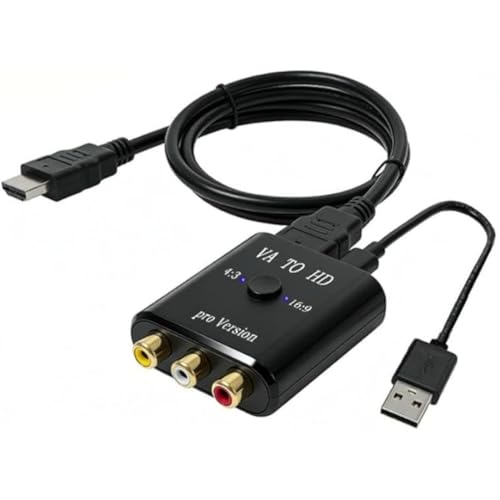 �I�[�f�B�I�t�@�� RCA to HDMI �ϊ��R���o�[�^�[ 16:9/4:3�ϊ� AV to HDMI 720P/1080P�ϊ� �i��/��/���j3�F�[�q �~�j DVD/VHS/VCR�p