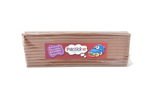 The Original Plasticine One Colour Slab 400g - Terracotta Modelling Clay for Professional Animators and Model Makers Easy to Shape and Mould Make Sculptures Models and Stop-Motion Animations
