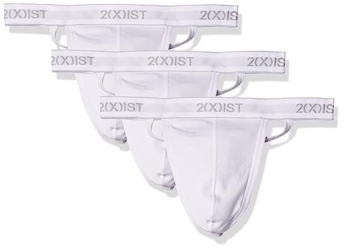 2(X) IST Majtki męskie Essential Cotton Y-back 3-pak bielizny (3 sztuki), biały, M
