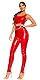 Koucla Top Lederlook Wetlook Crop Top Lack Optik Tanktop (Rot, S)