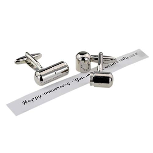 Mancuernillas para hombre con compartimiento para pastillas miniatura 1