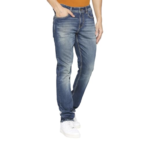 Image of Being Human Beige Slim Straight Fit Men's Denims Clothing