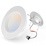 1 Pack 5/6 Inch LED Can Lights Retrofit Recessed Lighting, 5CCT 6 Inch Recessed Lights Selectable 27