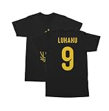 Tutiinca Belgium Soccer Lukaku 9 Two-Sided Jersey Style Unisex T-Shirt (Black, Large)