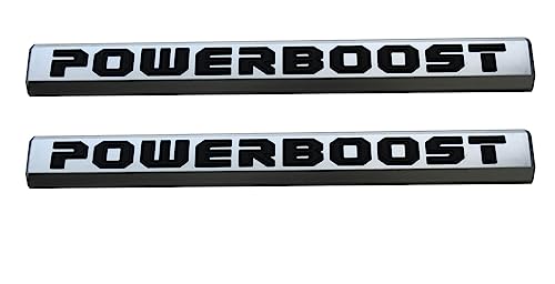 Image of 2pcs POWERBOOST Latter Emblem Left Door Badge Nameplate Replacement for 2019-2023 F-150 (Chrome)