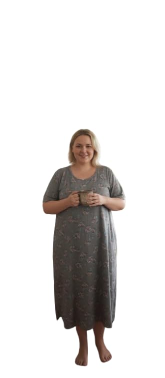 A line Plus Size Grey Mix Print Maternity Jumbo Dress-picture-13