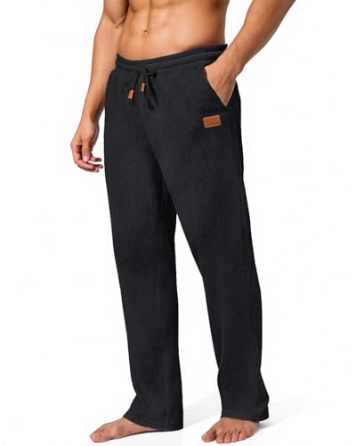 HMIYA Corduroy Hosen Herren Regular Fit Freizeithose Herrenhose Lang Elastische Taillemit Taschen mit Jogginghose,Schwarz,4XL HMIYA Corduroy Hosen Herren Regular Fit Freizeithose Herrenhose Lang Elastische Taillemit Taschen mit Jogginghose,Schwarz,4XL