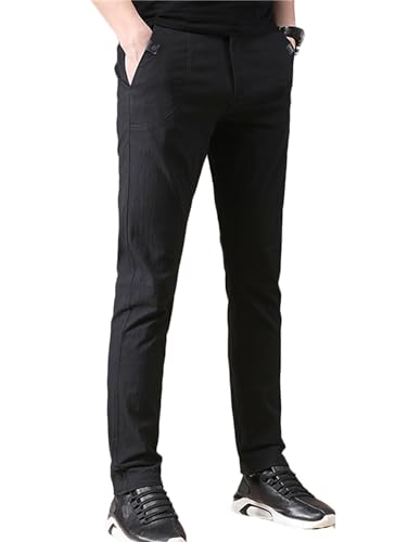 Men's 4-Way Flex Stretch Slim Fit Dress Pants Flat Front Tapered Pants Suit Pants2