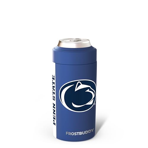 Image of Frost Buddy Universal Can Cooler (Penn State Nittany Lions) | 20x colder, cold up to 24 hrs | Sleek, lightweight design | Premium build quality | Coffee-mug ready with add-on lid